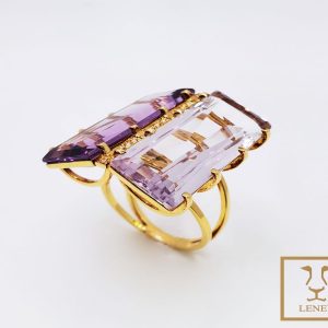ANILLO AMATISTA DOBLE